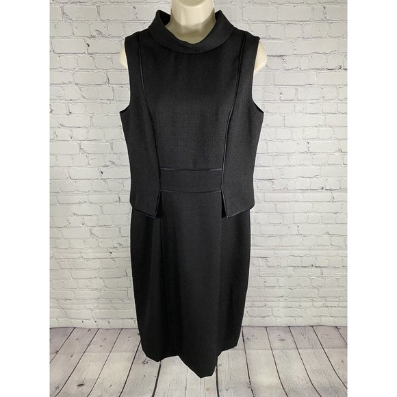 David Meister Dresses & Skirts - David Meister Black High Neck Sleeveless Midi Length Layered Pencil Dress 10
